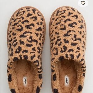 Aerie Tan Fuzzy Slippers
